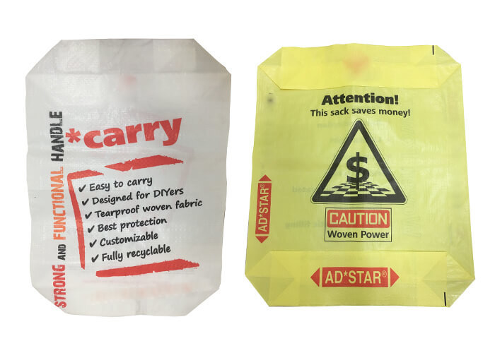 Printed Block Bottom Polypropylene Cement Bags 50 Kg PP Woven Valve Bag