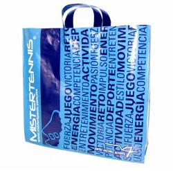 Frosted Plastic Loop Handle Bags HDPE Flexi Polythene Carry Bag