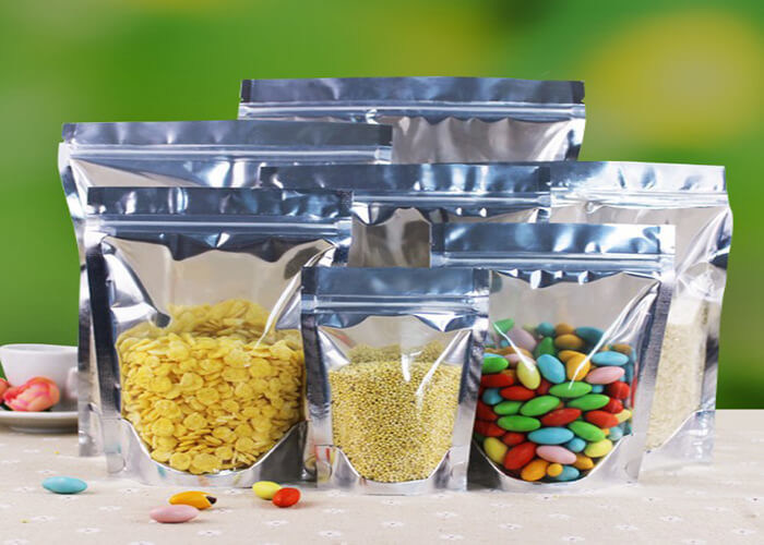 Eco Friendly Stand Up Aluminum Foil Food Packaging Bags Witn Window