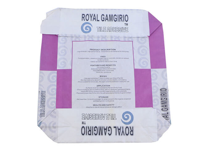 Durable 20kg Block Bottom Valve Bag , Multiwall Kraft Paper Sacks For